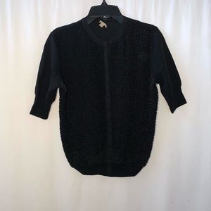 Machka Vintage Black Studded 3/4” Sleeve Button Cardigan Size Small